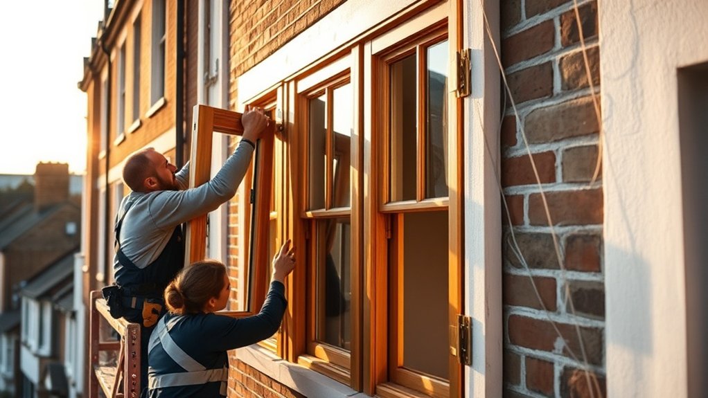 Wooden Window Installation Ascot